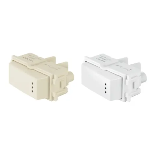 [48053] Interruptor sencillo con luz piloto, línea Italiana, blanco 