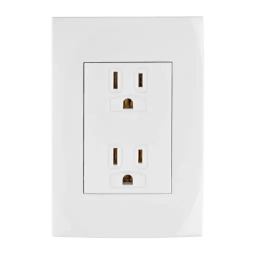 [48309] Contacto dúplex, 2 polos + tierra, línea Oslo, blanco 