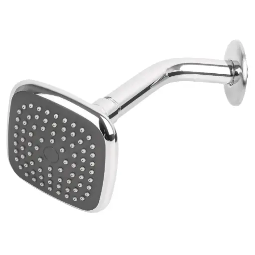 [45065] Regadera cuadrada 3-3/4' brazo y chapetón de acero, Basic 