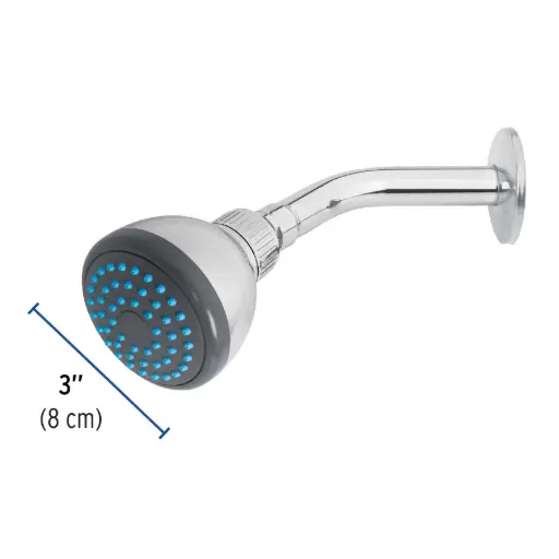 [49246] Regadera redonda 3' brazo y chapetón de acero, Foset Basic 