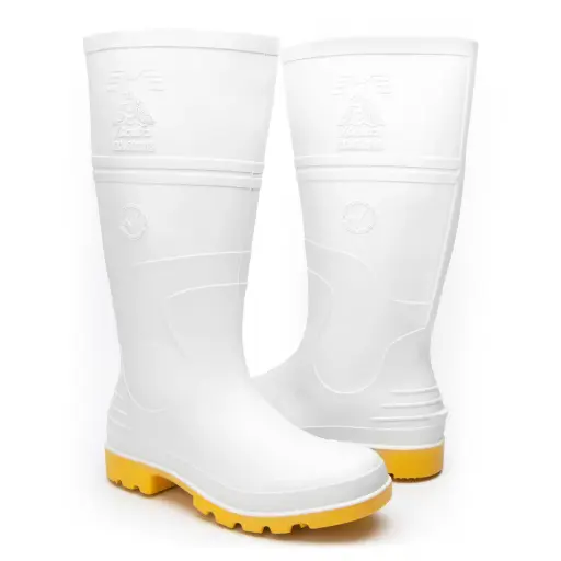 Bota de Seguridad Unisex Aquamax Blanco con Amarillo